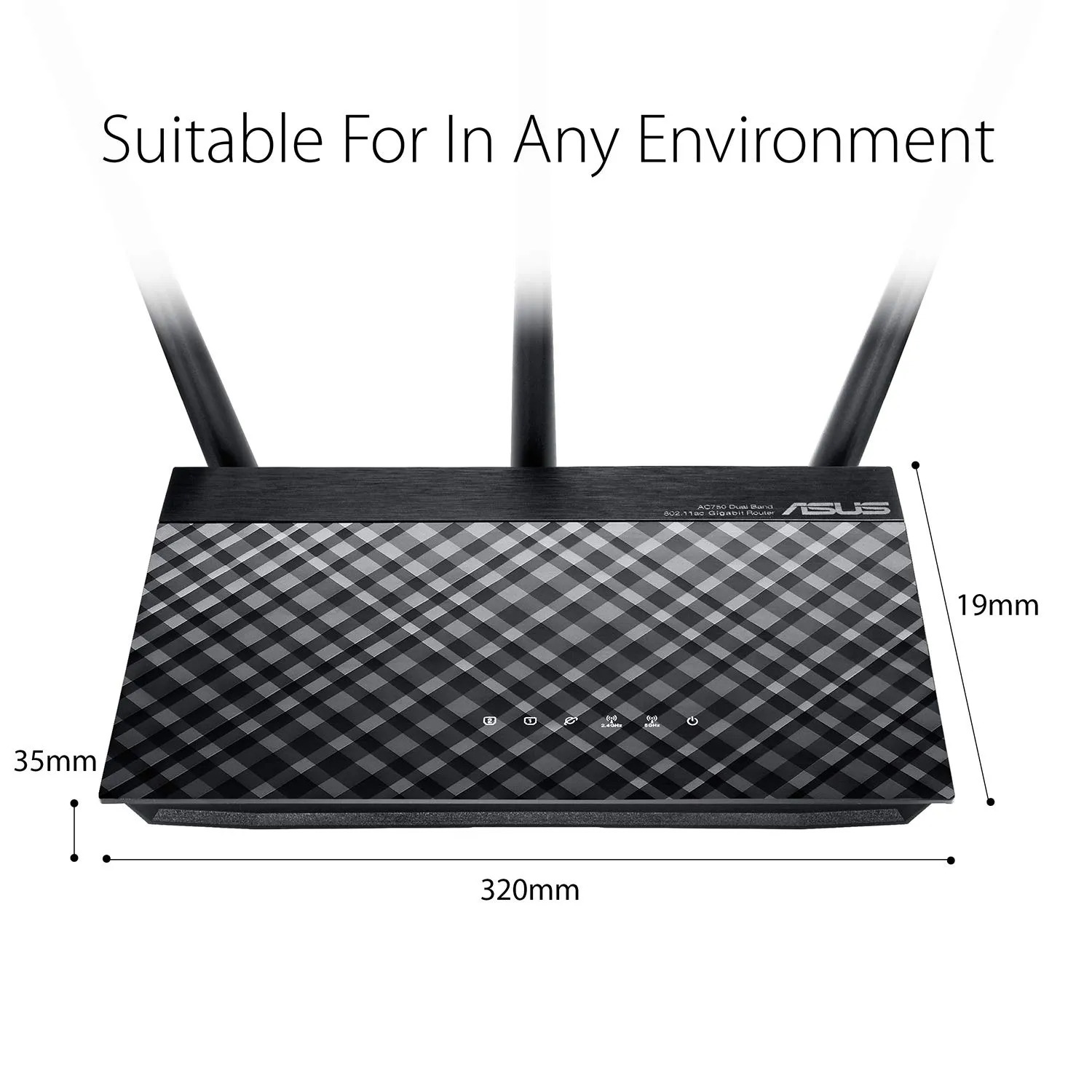ASUS RT-AC53 AC750 Dual Band WiFi Router (Black) with high Power Design, VPN Server and time scheduling hover view