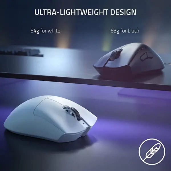 Razer DeathAdder V3 Pro Wireless Gaming Mouse (White)