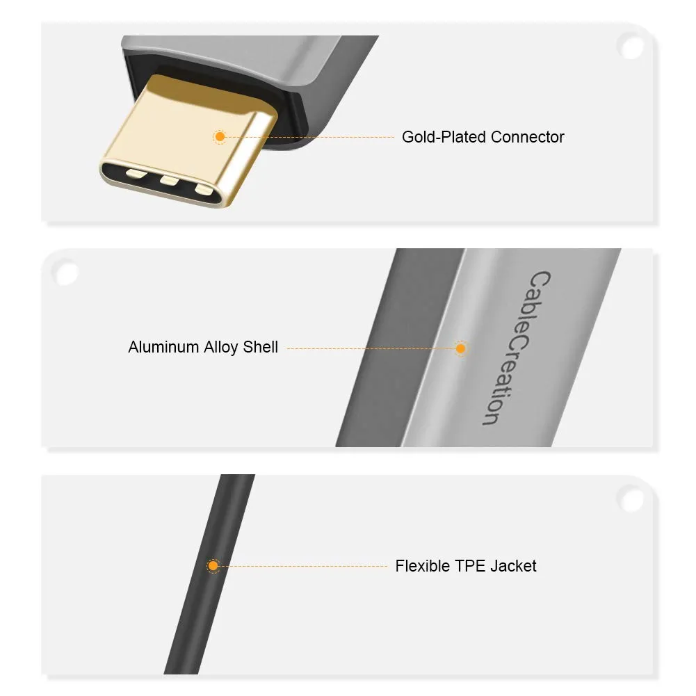 USB C to Ethernet Adapter, CableCreation Aluminum USB-C to RJ45 LAN Network Converter