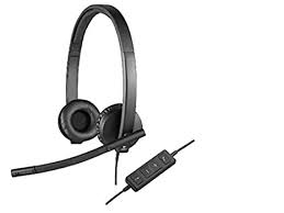 Headset : Logitech Usb H570e Corded Double-Ear Headset