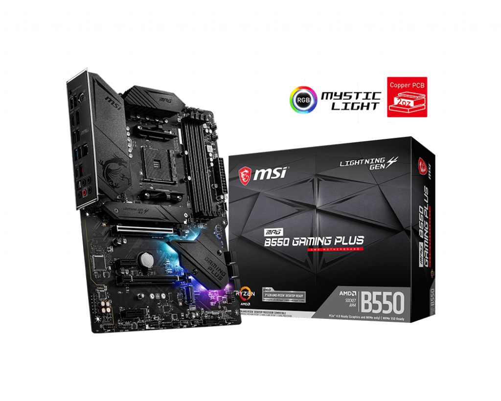 MSI-MPG B550 GAMING PLUS , AMD SOCKET MOTHERBOARD (SUPPORTS 5000&3000 SERIES)