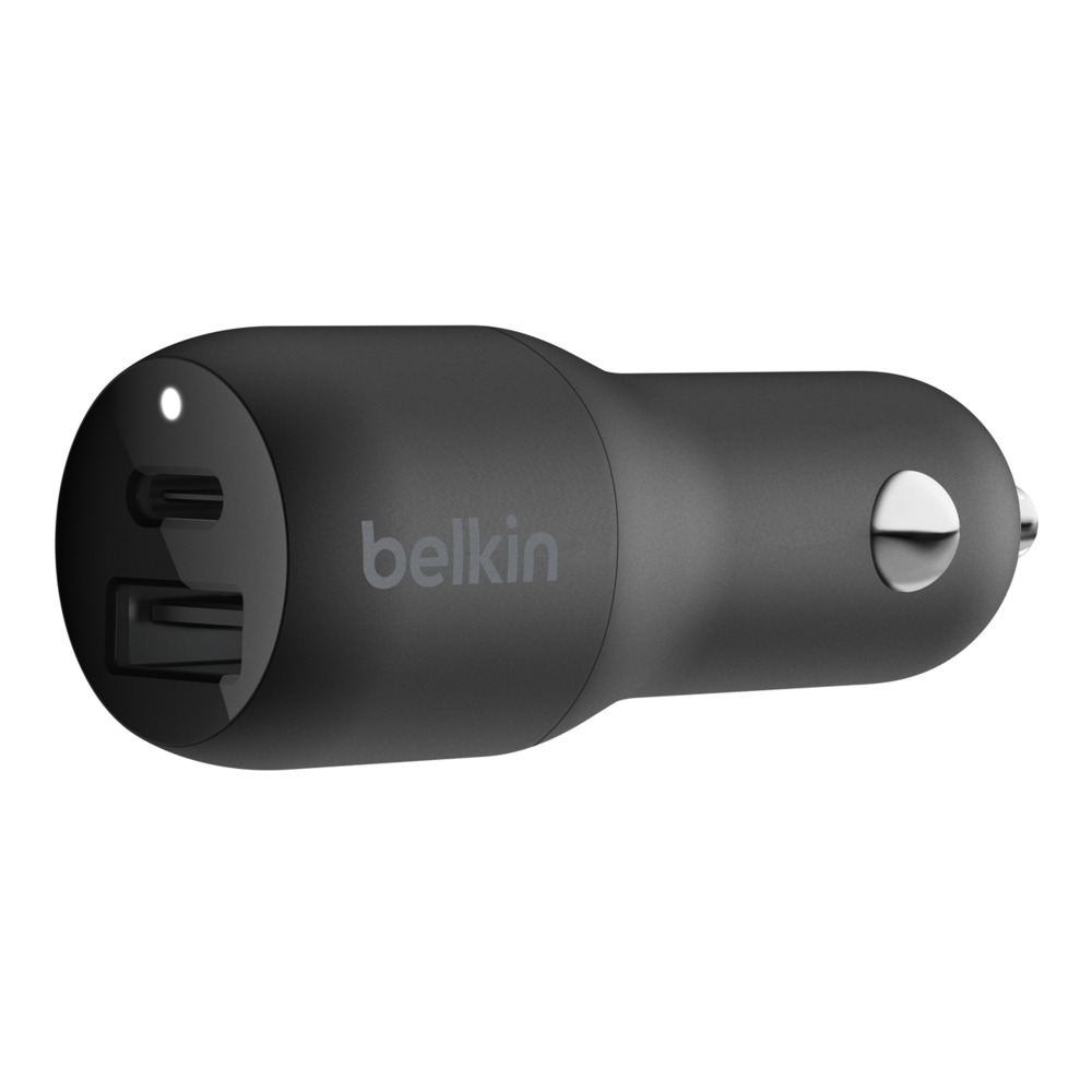 Belkin 32W USB-C PD + USB-A Car Charger - Black