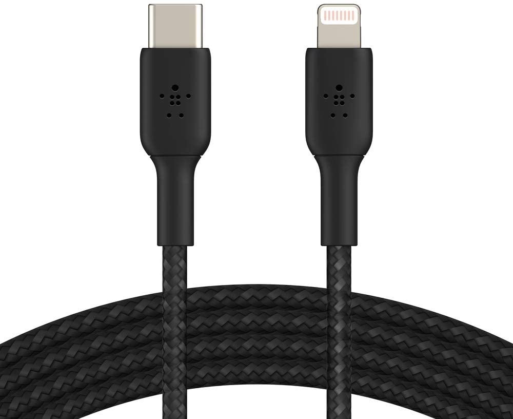 Belkin Braided USB-C to Lightning MFi-Certified Cable-6.5ft/2M-Black