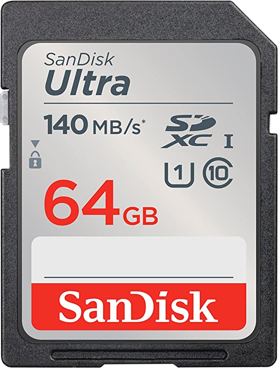 SanDisk 64GB Ultra SDXC UHS-I Memory Card - Up to 140MB/s, C10, U1, Full HD, SD Card