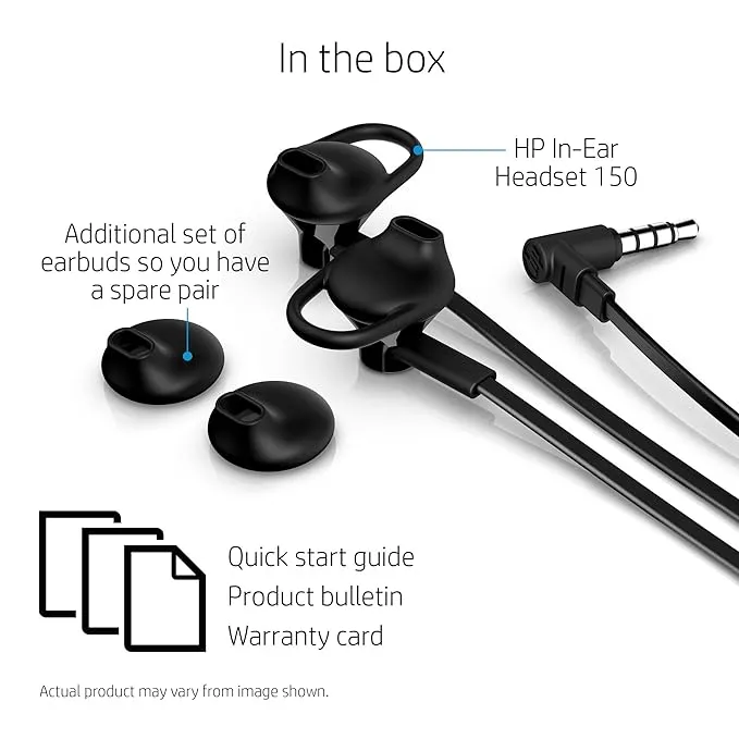 HP 150 Black Wired On Ear Headset