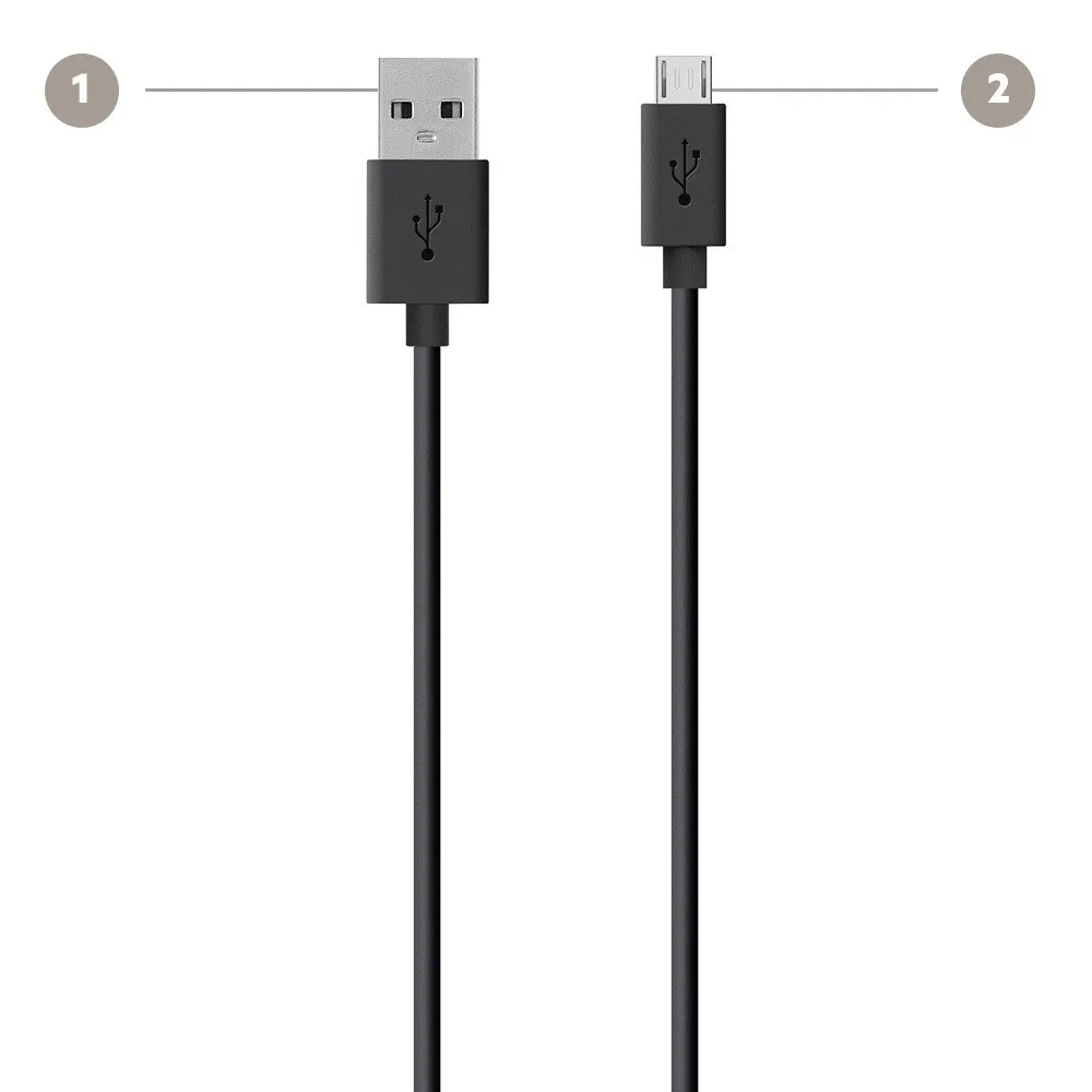 Belkin F2CU012bt04-BLK 1.22 m Tangle Free USB to Micro USB ChargeSync Cable, Black