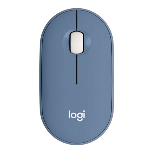 Logitech Pebble M350 Wireless and Bluetooth Mouse - Blueberry