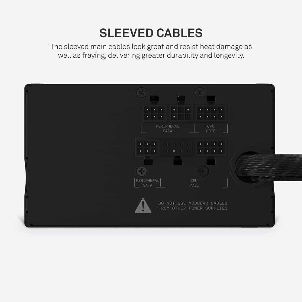 NZXT C650 Bronze - PA-6B1BB-US - 650 Watt PSU - 80 Plus Bronze Certified - DC-DC Technology - Semi Modular Design - Sleeved Cables - ATX Gaming Power Supply