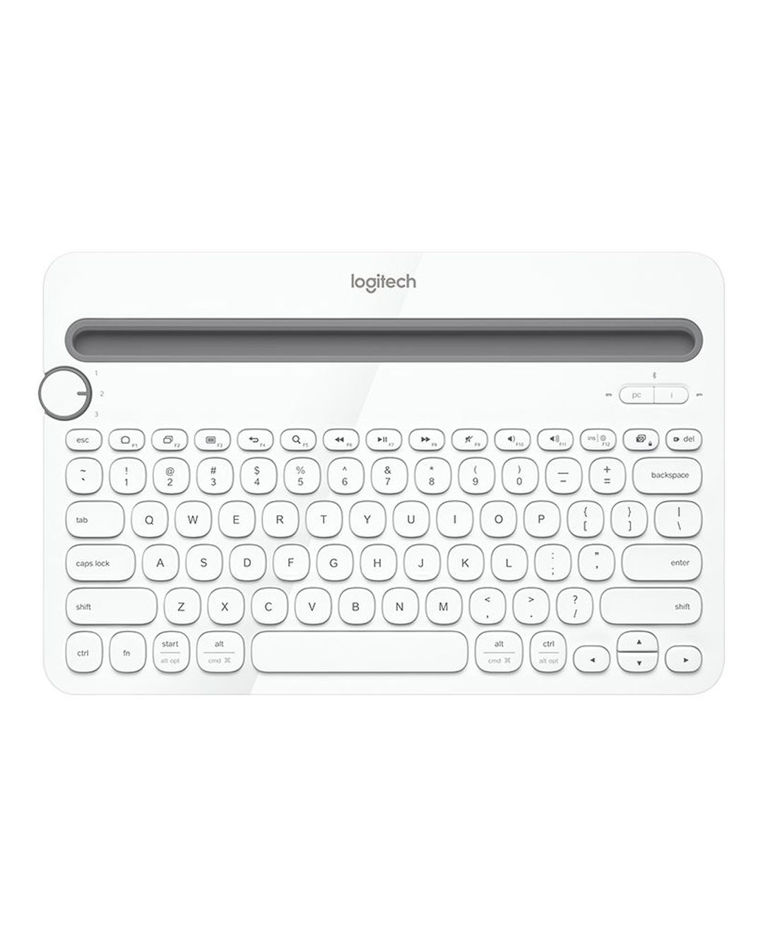 Logitech K480 Multidevice Keyboard With Dock- White