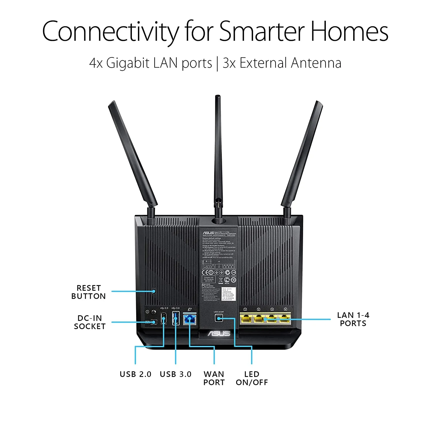 Asus AC1900 RT AC68U Dual-Band Wireless Gigabit Router (Black) hover view