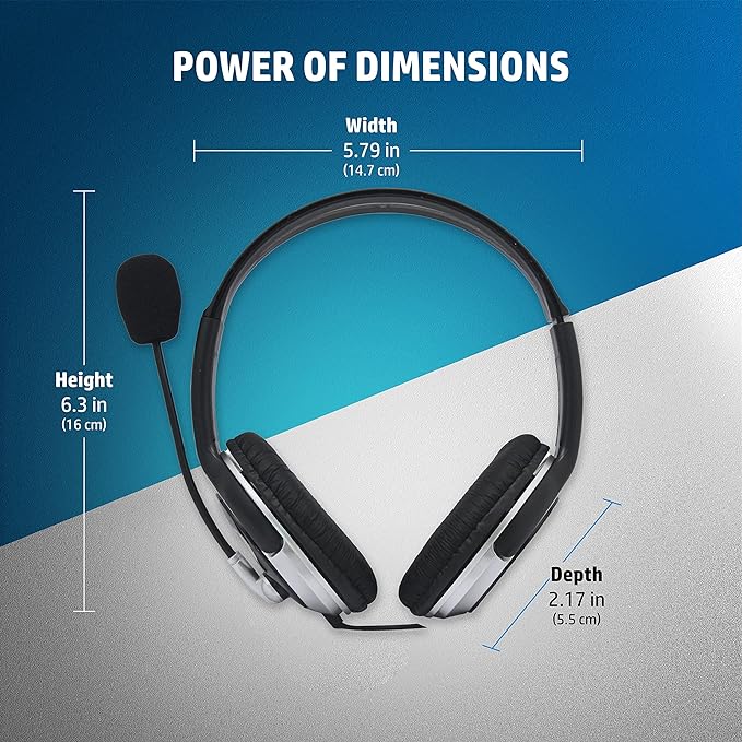 Hp Wired On Ear Headphones With Mic With 3.5 Mm Drivers, In-Built Noise Cancelling