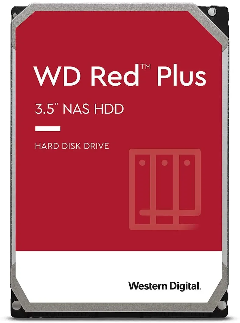 Western Digital 14TB WD Red Plus NAS Internal Hard Drive HDD - 7200 RPM, SATA 6 GB/s, CMR, 512 MB Cache, 3.5"