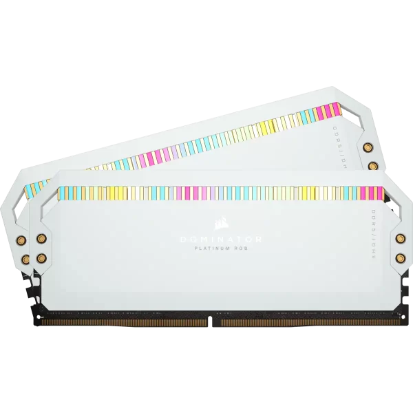CORSAIR DOMINATOR® PLATINUM RGB 64GB (2x32GB) DDR5 DRAM 5600MHz C40 Memory Kit — White