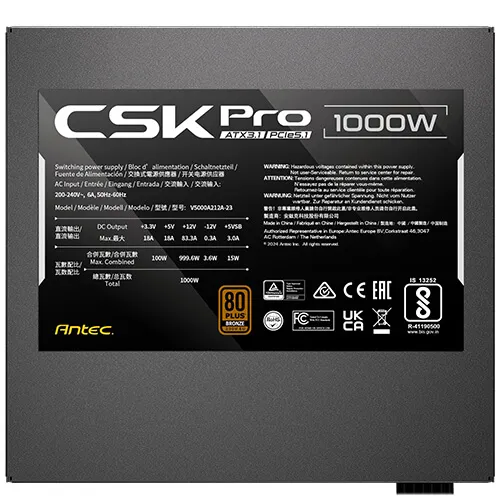 Antec csk pro ATX3.1 1000Watt 80 Plus® Bronze Power supply
