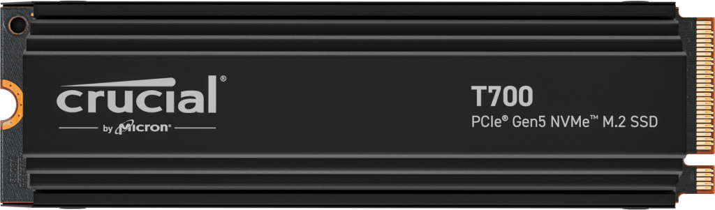 Crucial T700 2TB PCIe Gen5 NVMe M.2 SSD with heatsink