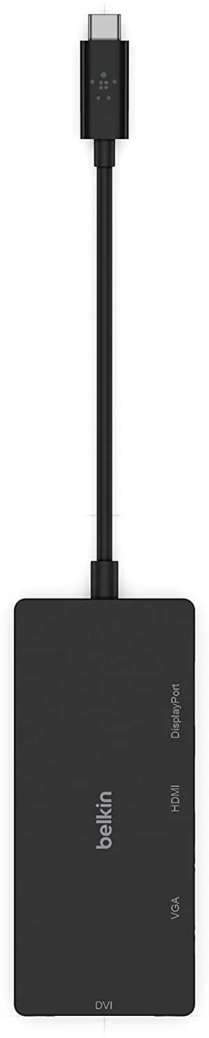 Belkin Multiport USB-C Adapter (USB-C Video Adapter w/VGA, DVI, 4K HDMI, 4K DisplayPort) Connect Your USB-C Laptop to Any Display