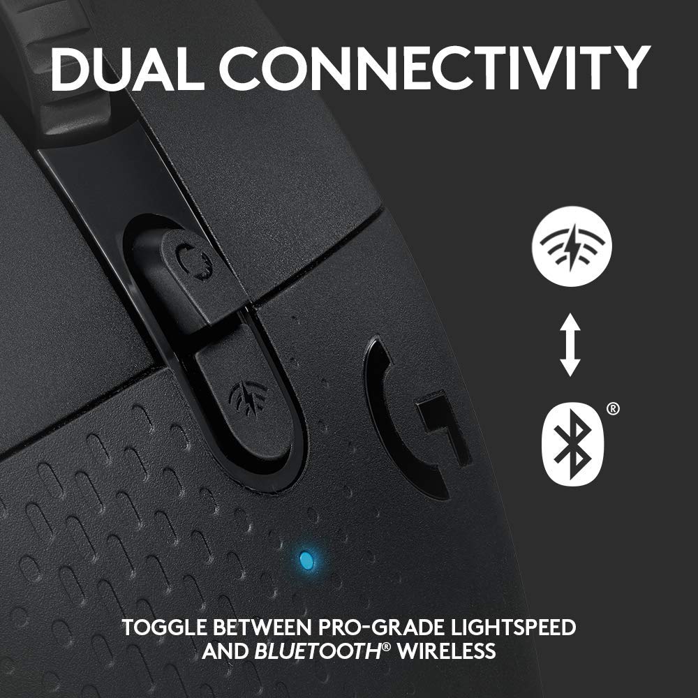Logitech G604 Lightspeed Wireless Gaming Mouse, Hero 16K DPI Sensor, 15 Programmable Controls, Up to 240-Hr Battery Life, Dual Wireless connectivity - Black
