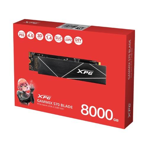 Adata Xpg 8Tb Gammix S70 Blade PCIe Gen4x4 M.2 2280 Internal Ssd