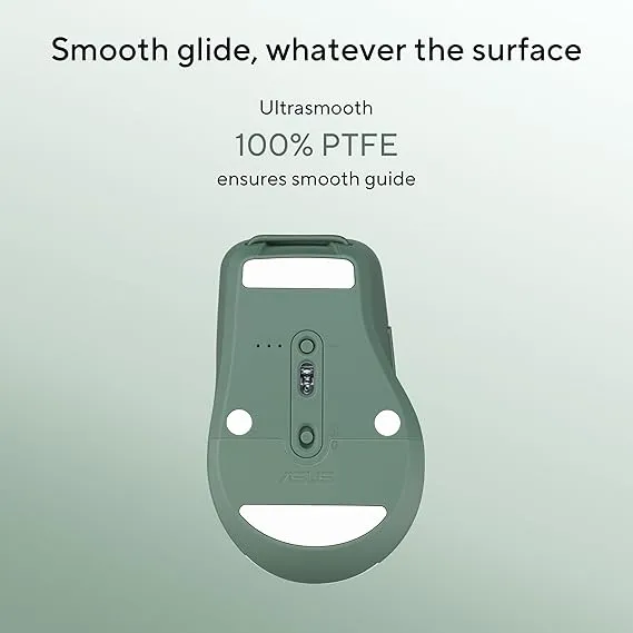 ASUS MD200 Mouse, Easy to Carry Wireless Mouse, 4200 DPI, Multi Device Connect/Bluetooth, USB Silent Mouse (Green Tea Latte)