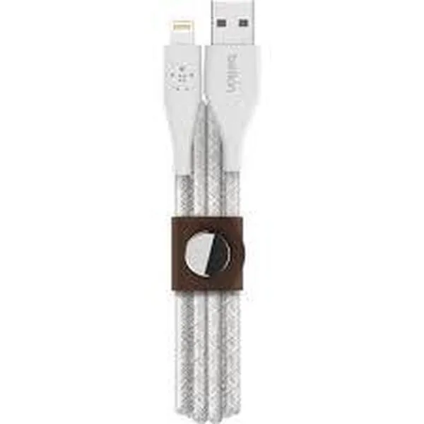 Belkin DuraTek+ Lightning To USB-A Cable + Strap 10 Feet White