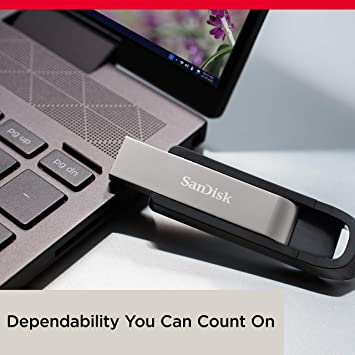 SanDisk USB Extreme USB 3.2 128GB, Upto 400MBs R & 240MB/s W, (SDCZ810-128G-G46)