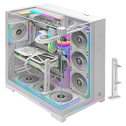 TAG Gamerz Supernova Mid-Tower Computer Case/Gaming Cabinet with 3 Side Glass Panoramic View| Pre-Installed 7 High-Performance ARGB Fans | Support Reverse Connection motherboards -PC CASE Whi