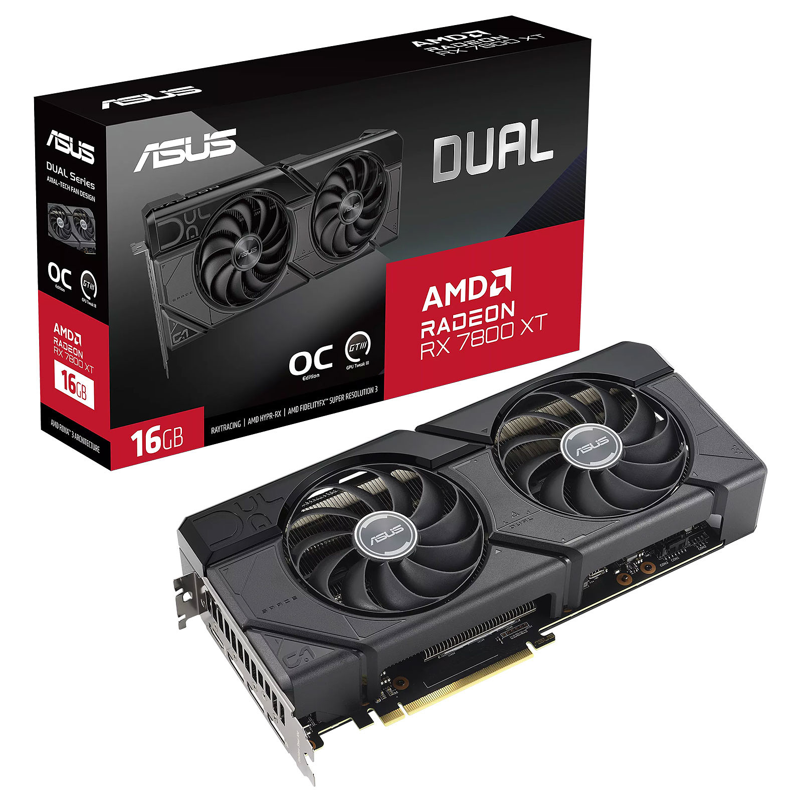 ASUS Dual Radeon™ RX 7800 XT OC Edition 16GB GDDR6 GRAPHIC CARD