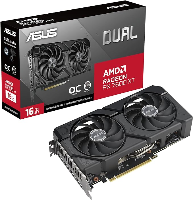 ASUS Dual Radeon RX 7600 XT OC Edition 16GB GDDR6 GRAPHIC CARD
