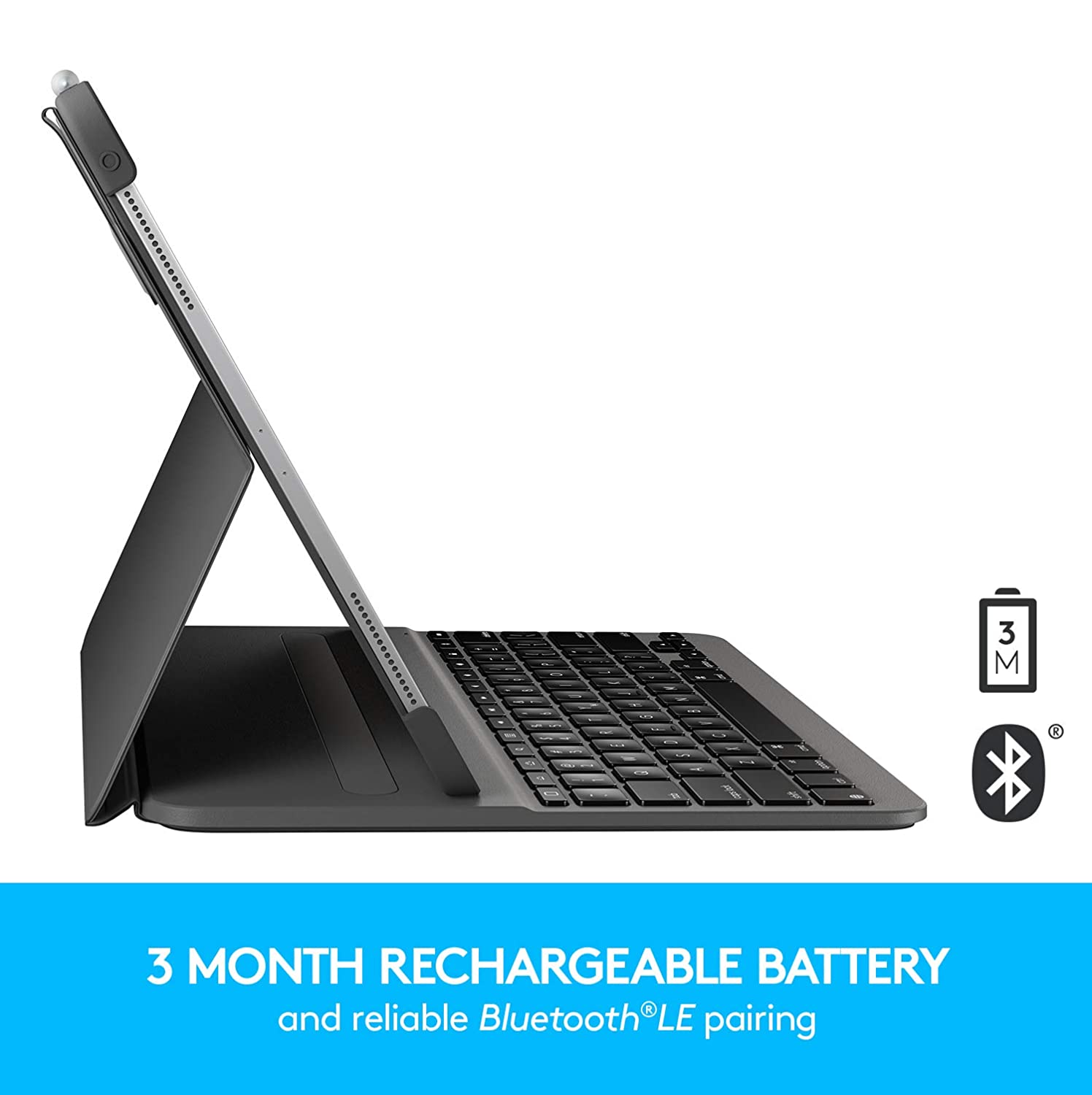 Logitech Slim Folio Pro for 11 inch (27.9 cm) iPad Pro (1st &amp; 2nd Gen Models: A1980/A2013/A1934/A1979/A2228/A2068/A2230/A2231), Backlit Keyboard, Advanced Wireless Bluetooth, Magnetic Lat