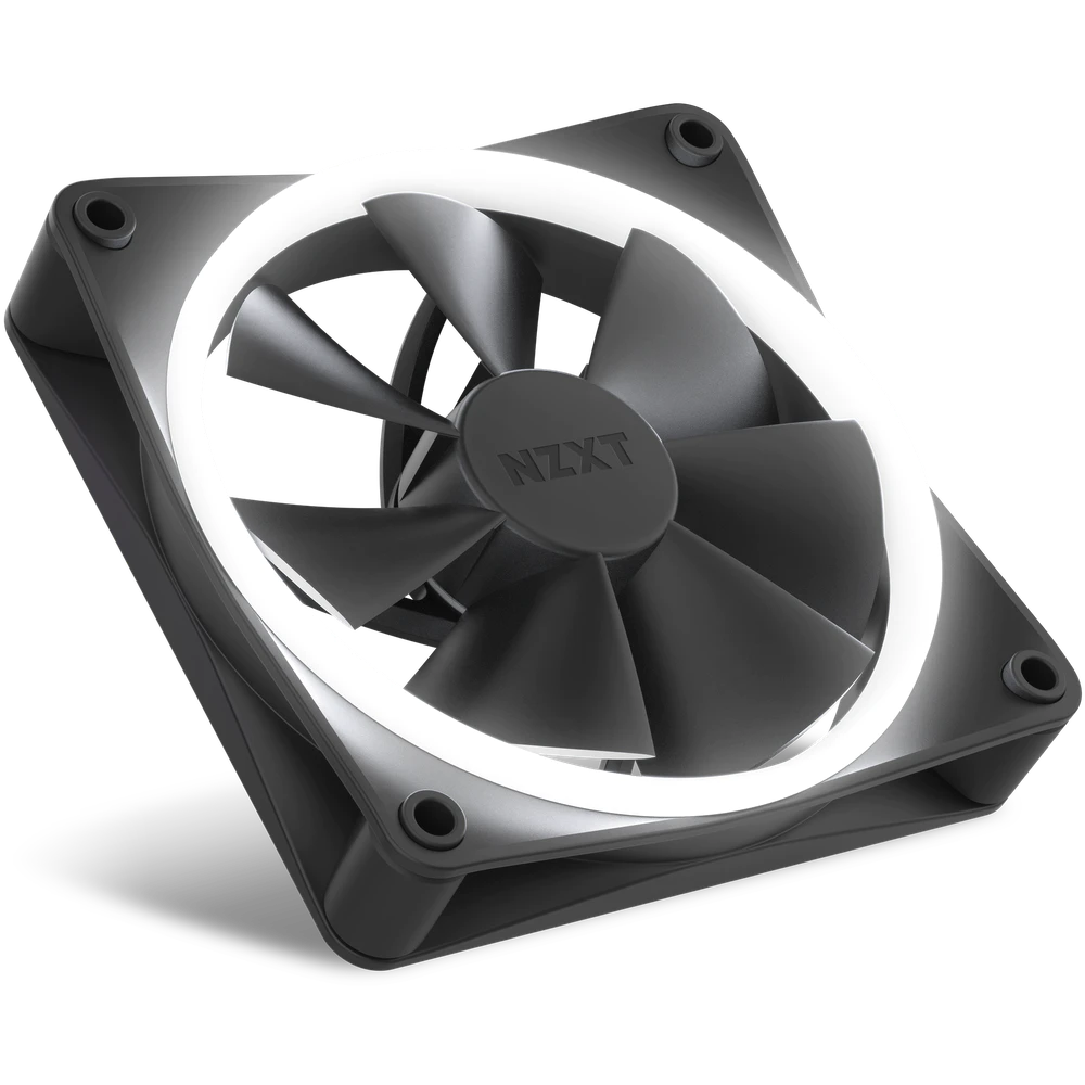 NZXT F120 RGB Fans - RF-R12SF-B1 - Advanced RGB Lighting Customization - Whisper Quiet Cooling - Single (RGB Fan & Controller Required & NOT Included) - 120mm Fan - Black