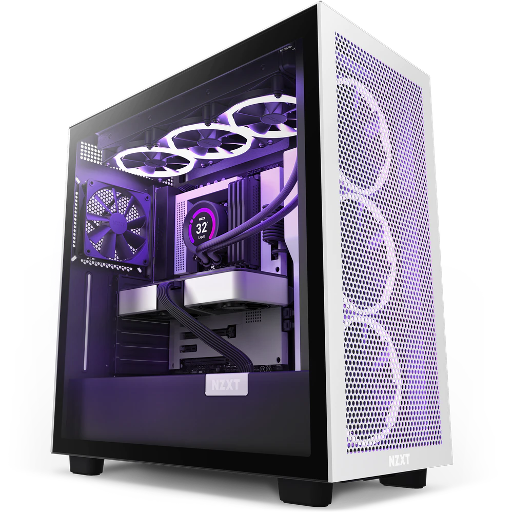 NZXT H7 FLOW Black+White MidiTower Glass Window CM-H71FG-01