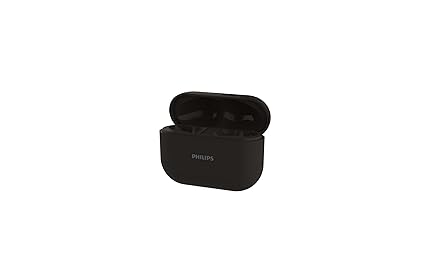PHILIPS Audio TAT1169BK/94 True Wireless in Ear Earbuds with Pocket Sized Charging Case, Play Time Upto 55Hrs, 12mm Dynamic Drivers, Inbuilt Mic, IPX4 Splash & Sweat Resistant (Black)