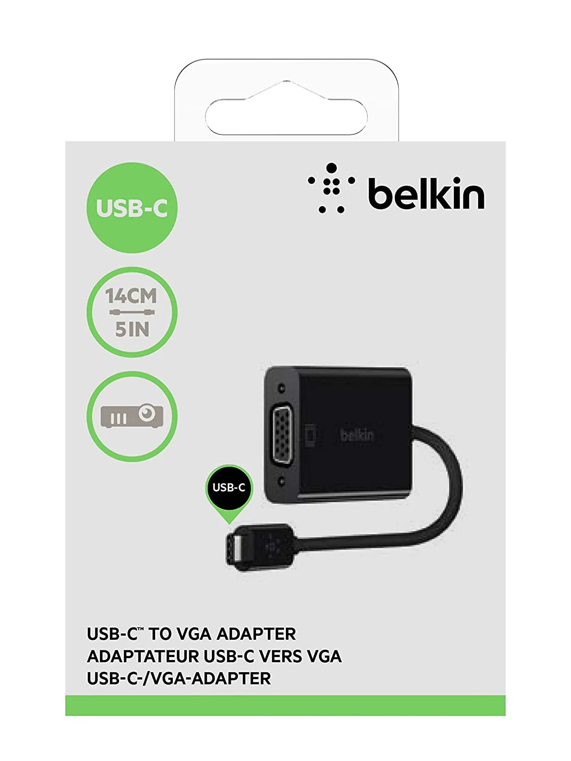 Belkin USB-C to VGA Adapter - Black