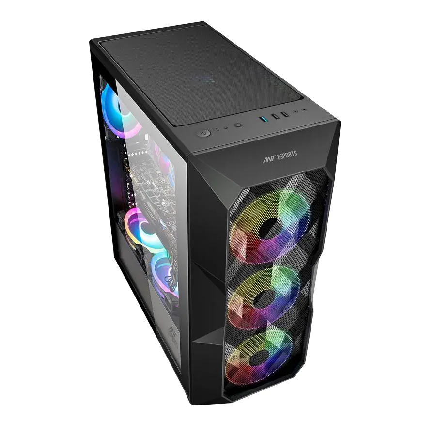 Ant Esports ICE-300 Mid Tower Cabinet Black without Power Supply