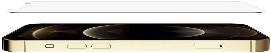 Belkin iPhone 12 Pro Max Screen Protector UltraGlass Anti-Microbial (Ultimate Protection + Reduces Bacteria on Screen up to 99%), clear