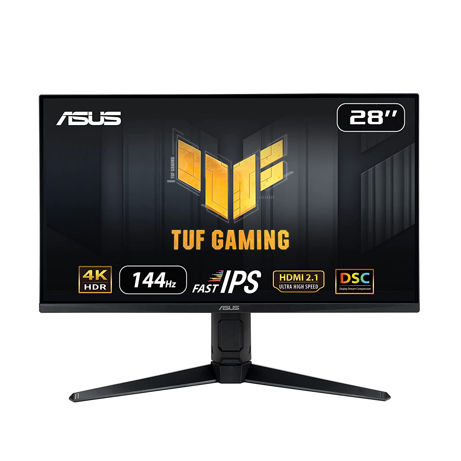 ASUS TUF Gaming VG28UQL1A 4K HDMI 2.1 Gaming Monitor – 28 inch UHD 4K (3840x2160), Fast IPS, 144Hz, HDMI 2.1, DSC, Free-Sync Premium, G-Sync, Black