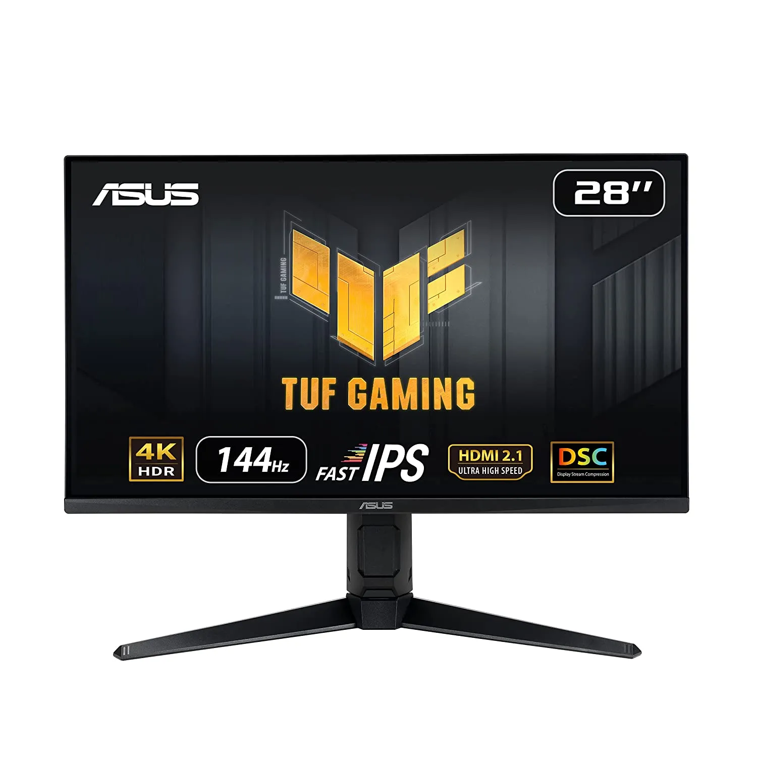 ASUS TUF Gaming VG28UQL1A 4K HDMI 2.1 Gaming Monitor ? 28 inch UHD 4K (3840x2160), Fast IPS, 144Hz, HDMI 2.1, DSC, Free-Sync Premium, G-Sync, Black