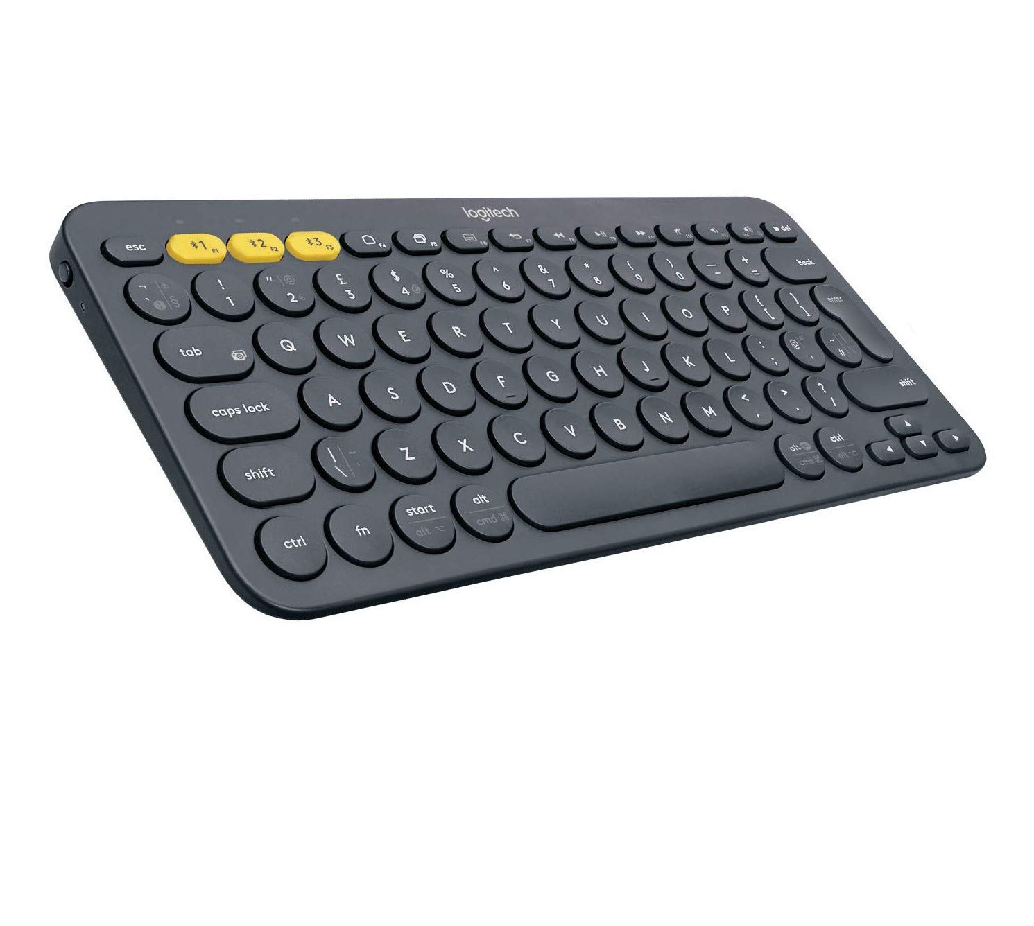 Logitech K380 Wireless Multi-Device Bluetooth Keyboard for Windows, Apple iOS, Apple TV, Android or Chrome, for PC/Mac/Laptop/Smartphone/Tablet(Dark Grey)
