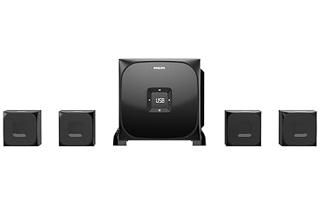 Philips Audio SPA8170B 4.1Ch 100W Bluetooth Multimedia Speaker with Rich Bass, Multi-Connectivity