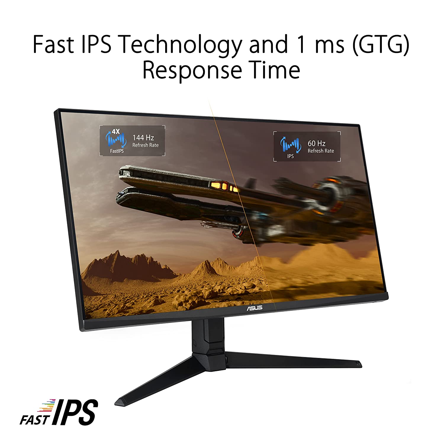 ASUS TUF Gaming VG28UQL1A 4K HDMI 2.1 Gaming Monitor – 28 inch UHD 4K (3840x2160), Fast IPS, 144Hz, HDMI 2.1, DSC, Free-Sync Premium, G-Sync, Black