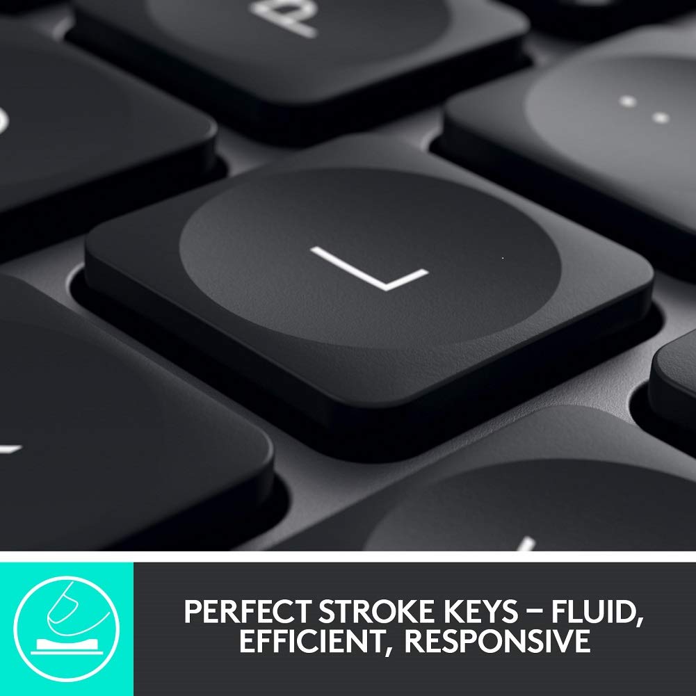 Logitech MX Keys Advanced Wireless Illuminated Keyboard - Graphite hover view