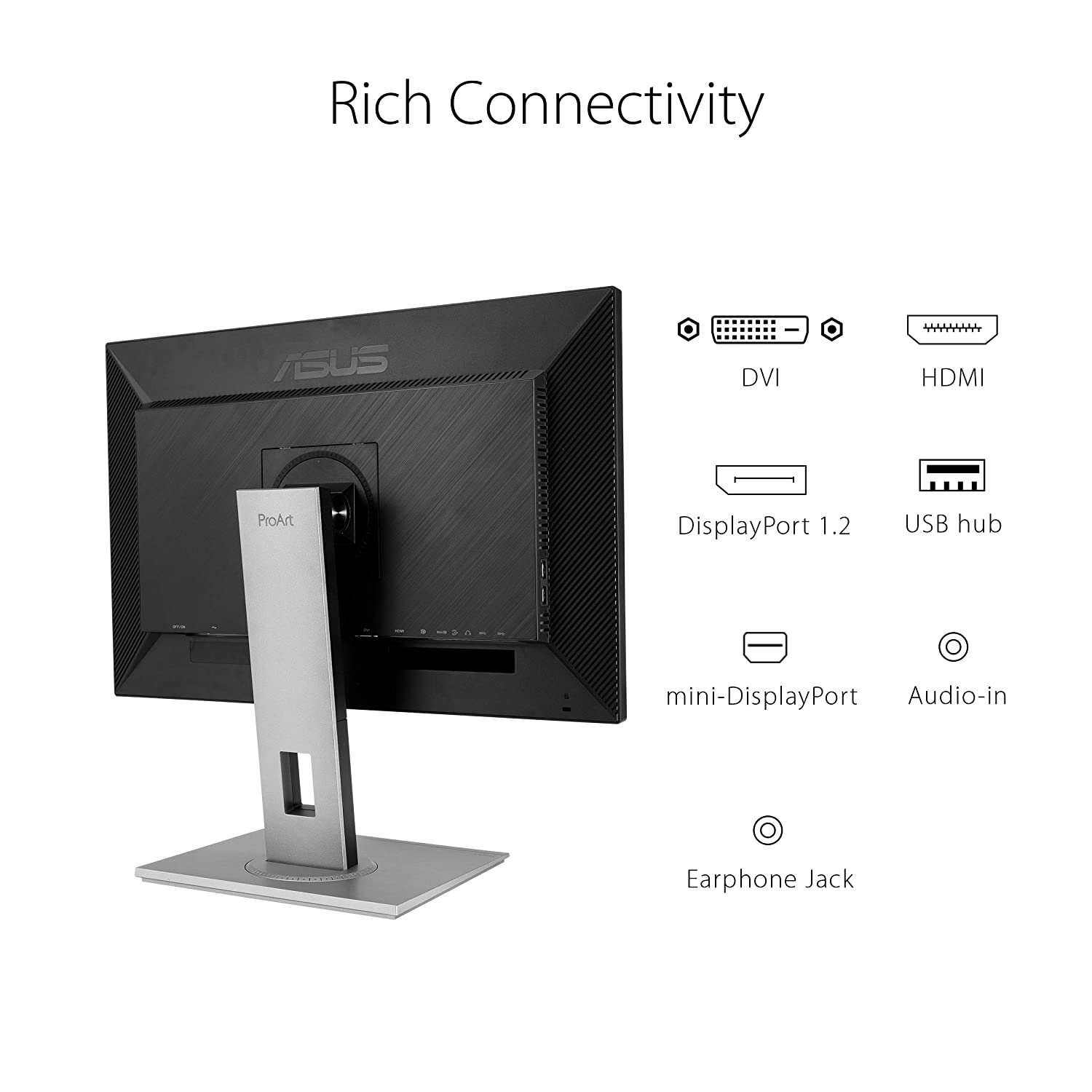 ASUS ProArt Display PA278QV 27" WQHD (2560 x 1440) Monitor, 100% sRGB/Rec. 709, E < 2, IPS, DisplayPort HDMI DVI-D Mini DP, Calman Verified, Eye Care, Anti-Glare, Tilt Pivot Swivel Height Adj