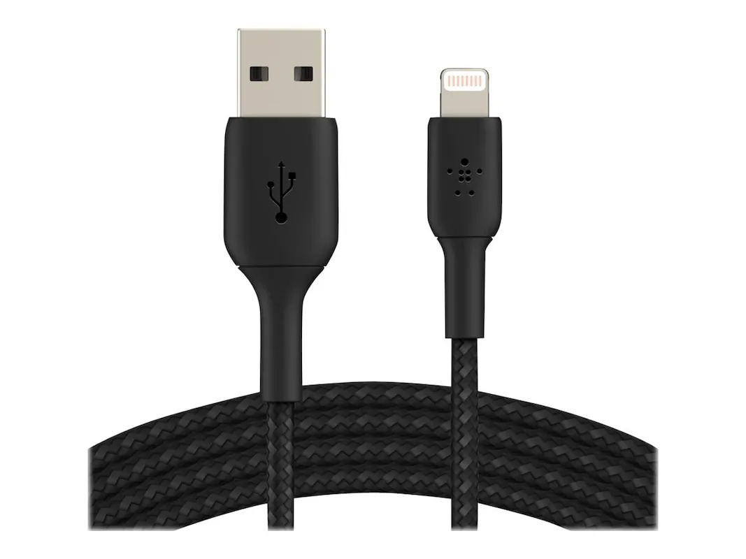 Belkin Lightning to USB-A 2.0 Braided Cable Apple MFi iPhone iPad 6ft Black