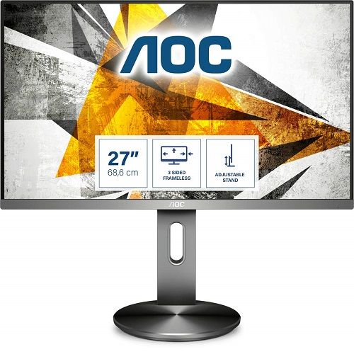 AOC I2790PQU/BT 27 Inch Full HD IPS Monitor With 3 Side Frameless Design, VGA, HDMI and DP Ports