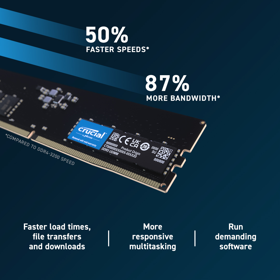 Crucial 16GB DDR5-5200 UDIMM RAM