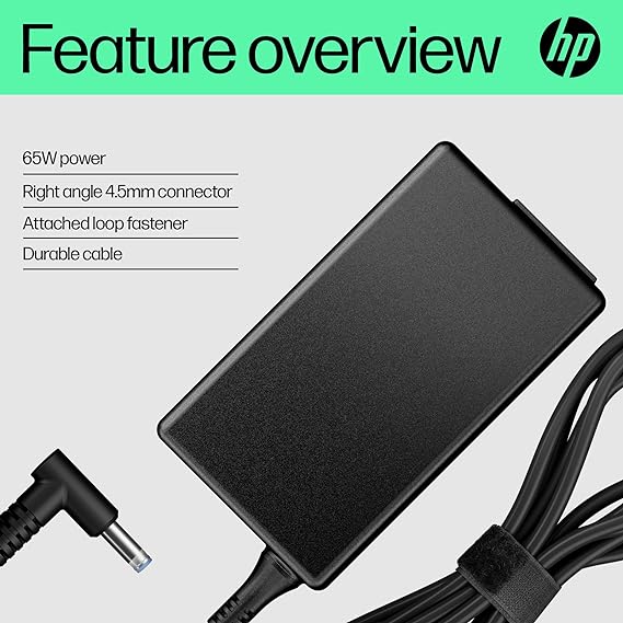 HP 65W 4.5mm Smart Adapter, 65W Power delivery, Type-C USB, AC Adapter