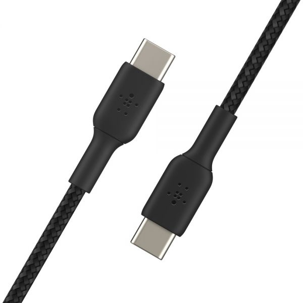 BOOST↑CHARGE™ Braided USB-C to USB-C Cable (1m / 3.3ft, Black)
