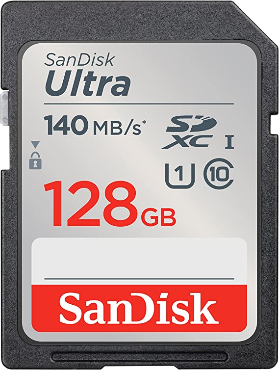 SanDisk 128GB Ultra SDXC UHS-I Memory Card - Up to 140MB/s, C10, U1, Full HD, SD Card