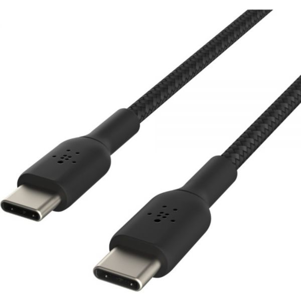BOOST↑CHARGE™ Braided USB-C to USB-C Cable (1m / 3.3ft, Black)