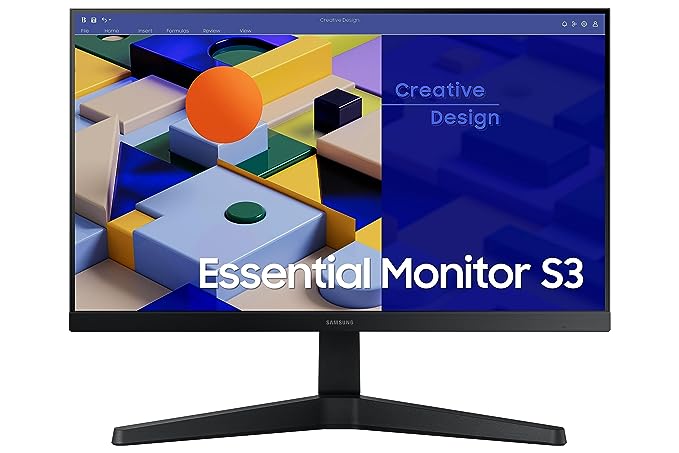 Samsung 22-inch (54.6cm) FHD Flat 1,920 x 1,080 Monitor, IPS, 75 Hz, Bezel Less Design, AMD FreeSync, Flicker Free, HDMI